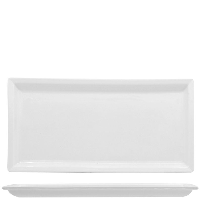 36 5X18 Cm Lioness Justwhite Plato de presentación rectangular de porcelana Set de 3 pz