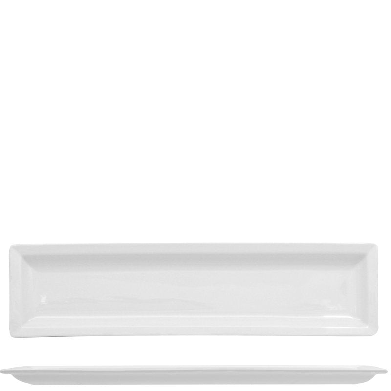 36X9 2 Cm Lioness Justwhite Bandeja de servicio rectangular de porcelana Set de 6 pz