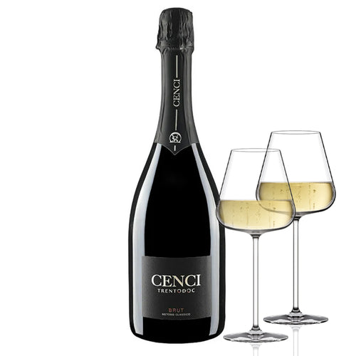 Metodo Classico Trento Doc Cantina Cenci Trentino Set de 2 verres Italesse Etoile Sparkle 48 cl