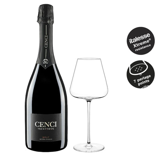 Metodo Classico Trento Doc Cantina Cenci Trentino Set de 2 verres Italesse Etoile Sparkle 48 cl