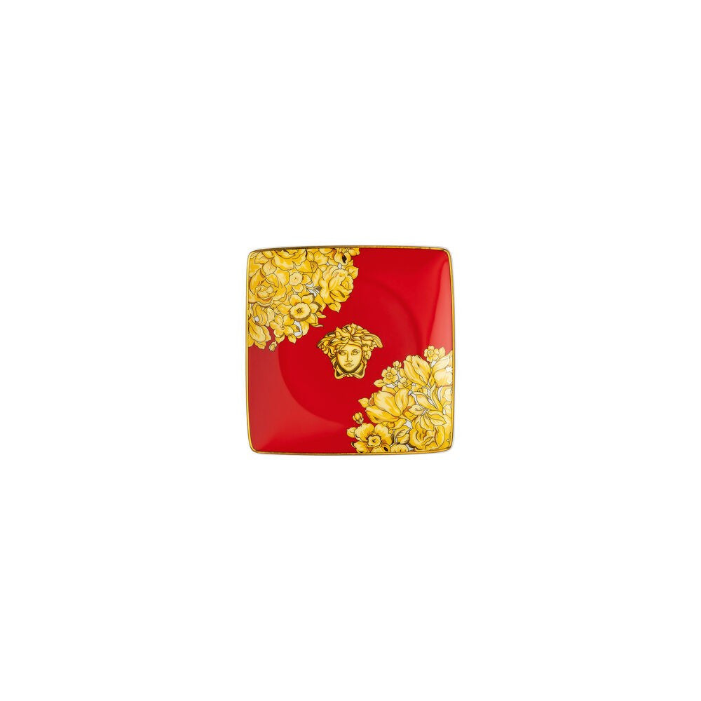 11.3x11.3 cm - Versace Medusa Rhapsody Coppetta Svuotatasche Quadrata In Porcellana