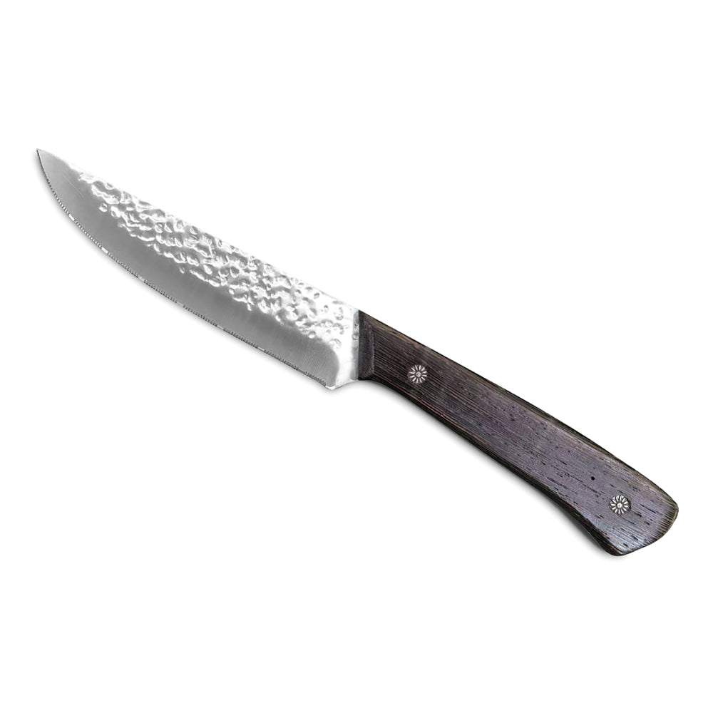 23.5 cm - Comas Chuleteros HQ Kamet Coltello Bistecca Martellato In Acciaio Inox Con Manico Legno Set 6 Pz