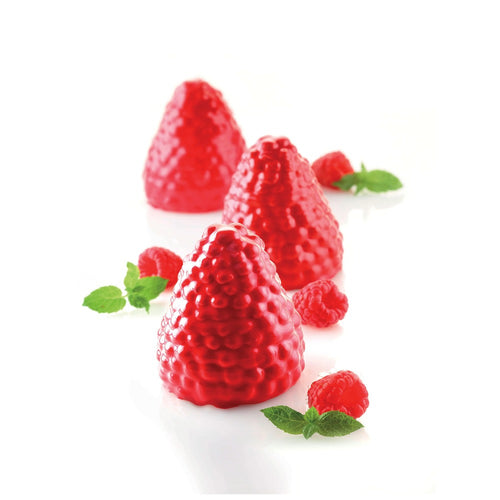 5 Formen - Silikomart Mora e Lampone 110 Realistische Frucht-Dessertform Aus Silikon Ausstecher Inklusive