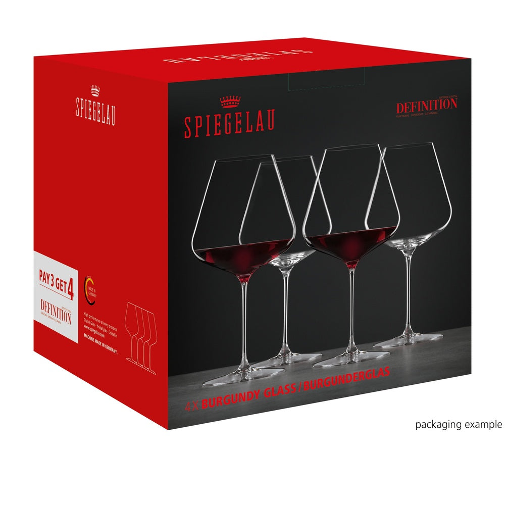 96 cl - Spiegelau Definition Verre À Vin Rouge Burgundy En Verre Cristallin - Lot de 4 Pièces