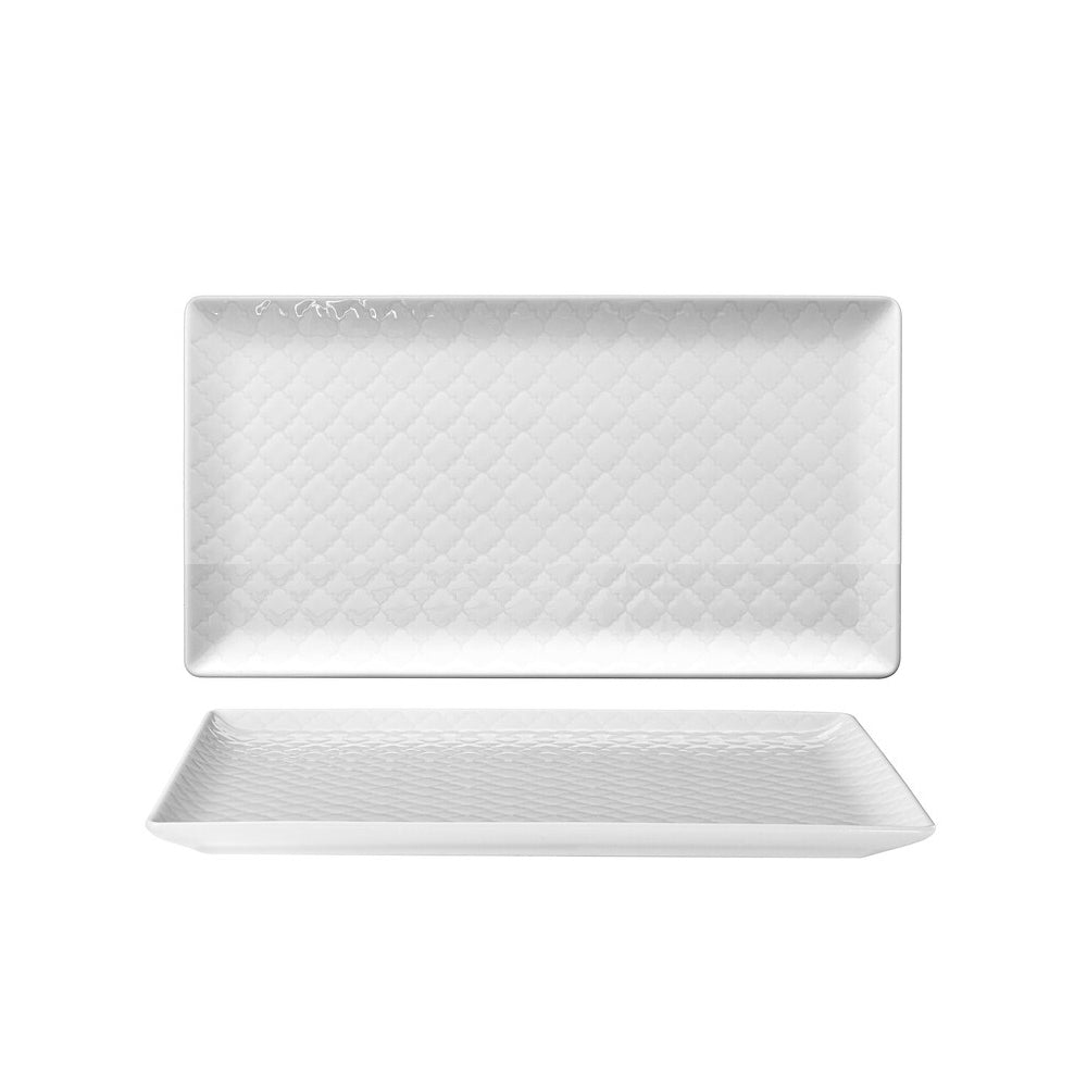 24x13 cm - Marrakesh Assiette Plate Rettangolare Décoré En Porcelaine Set 6 pièces