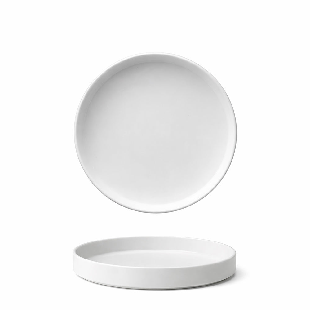 28 cm - Scandia Plato Llano Apilable de Borde Alto En Porcelana New Bone China Set 3 piezas