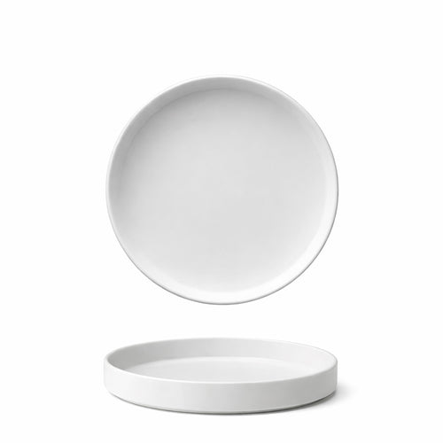 28 cm - Scandia Piatto Piano Impilabile Bordo Alto In Porcellana New Bone China Set 3 Pz