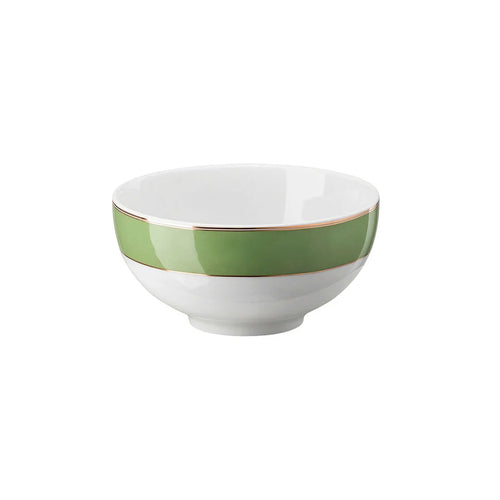 Ciotola da riso Swarovski x Rosenthal Signum Fern in porcellana verde.