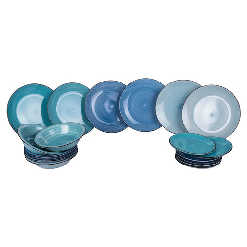Villa D Este Baita Acqua Ocean Servizio Piatti In Gres Set 12 Pz