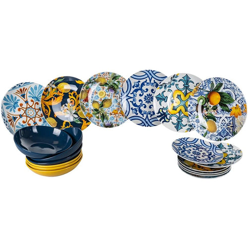 Villa D Este Italian Beauty Servizio Piatti In Stoneware Set 18 Pz