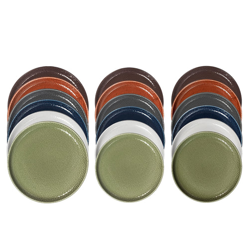 H&H Havana Nordic Tellerservice aus Steinzeug Set mit 18 Stk