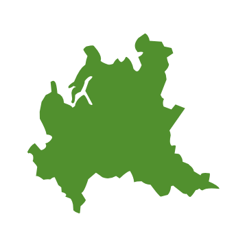 sagoma verde della regione Lombardia senza altri dettagli o elementi visibili