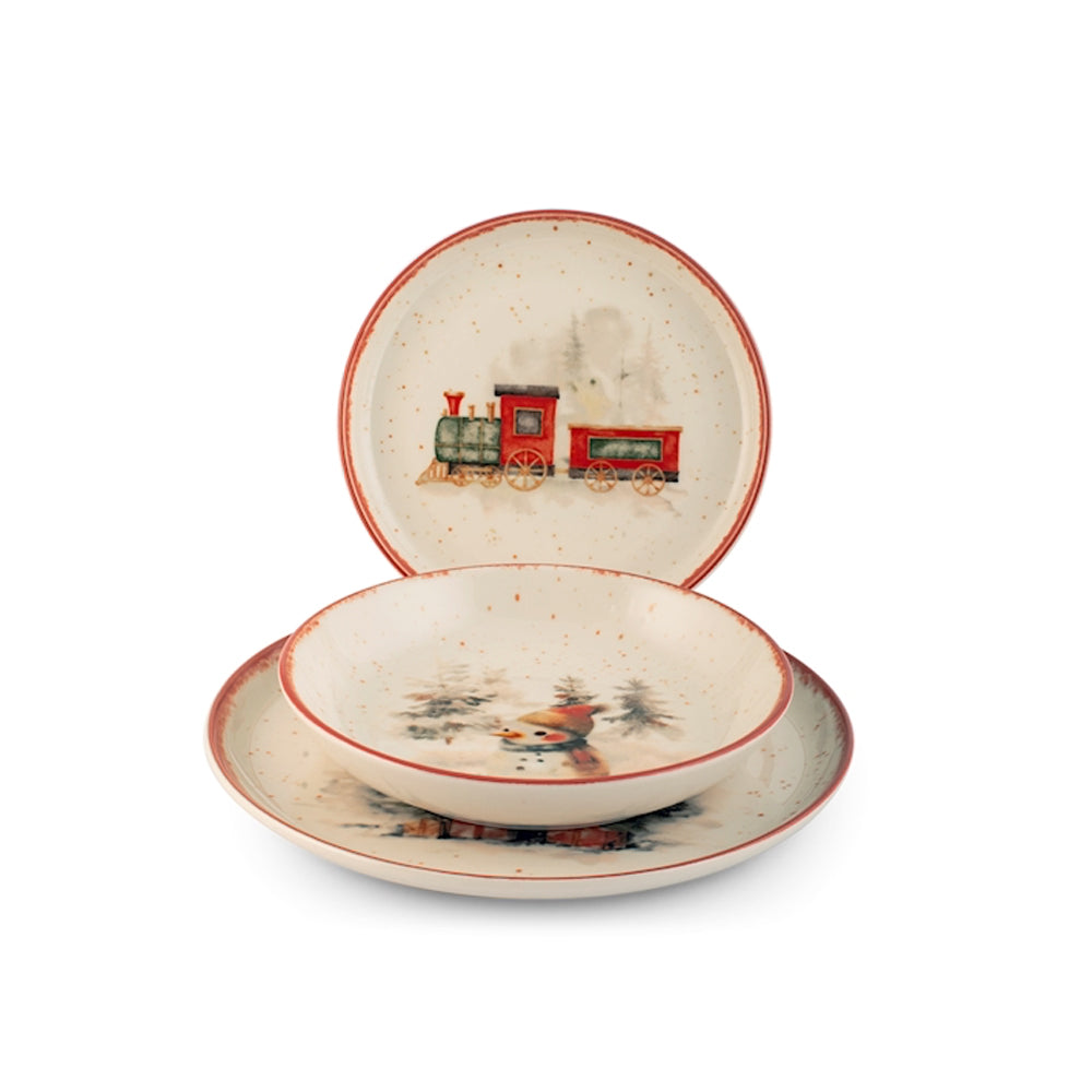 H&H Nordic Santa Express Vajilla de gres set de 18 piezas