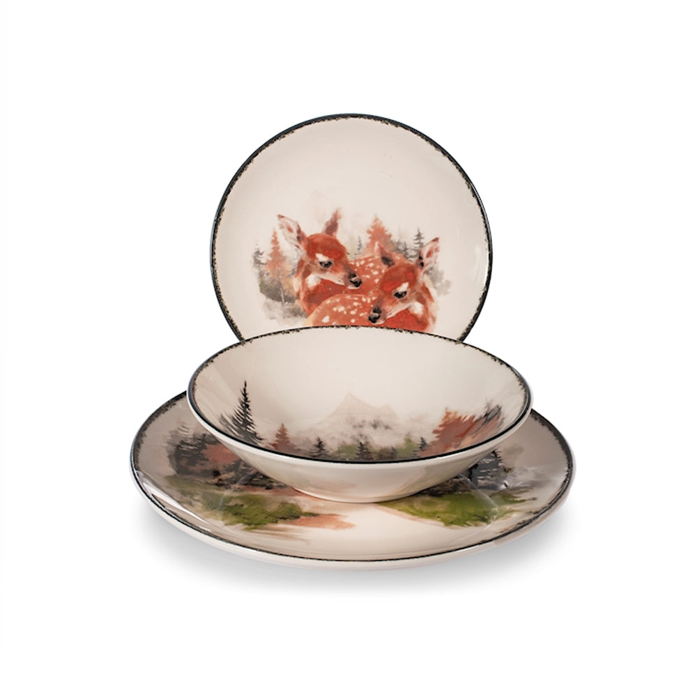 H&H Golden Woods Kerstservies In Steengoed Set van 18 St.