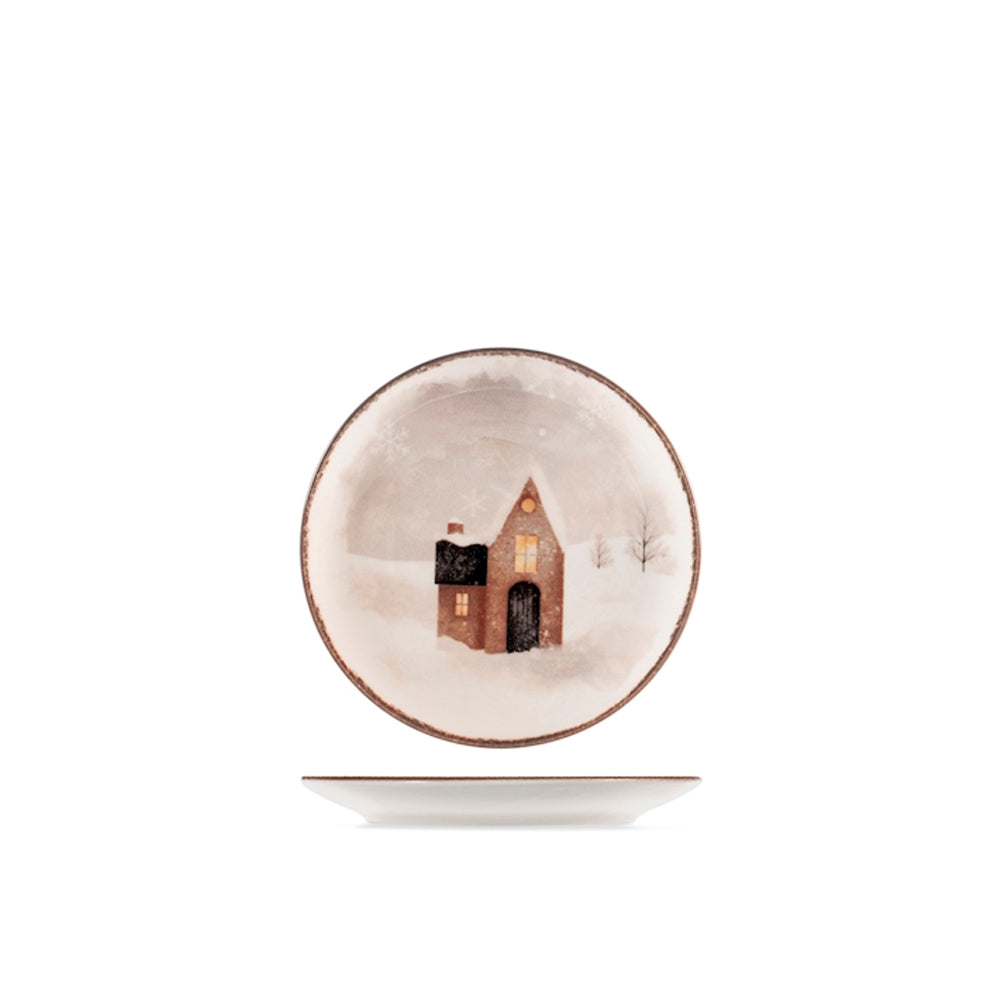H&H Cinnamon Glows Servizio Piatti Decoro Natalizio In Stoneware Set 18 Pz