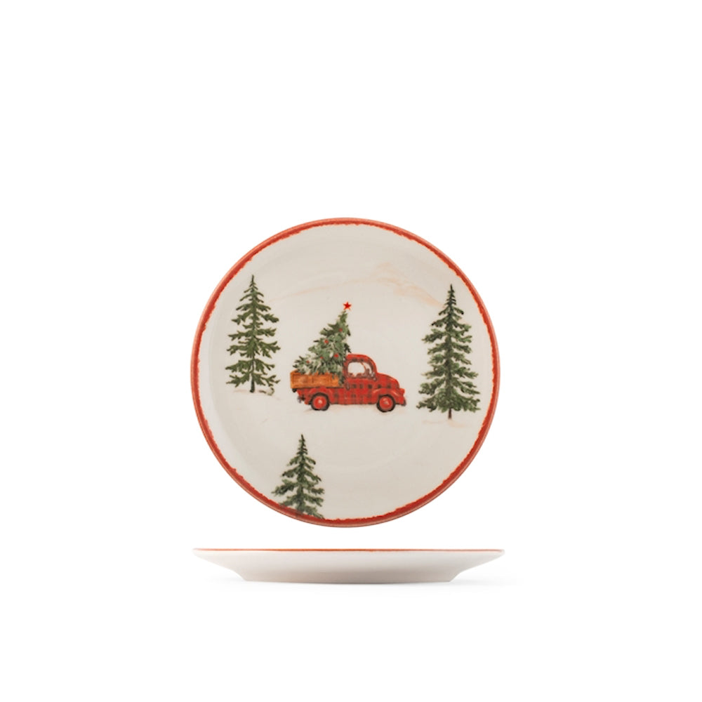 H&H Coupe Adventure Service de table à décor de Noël en grès set de 12 pièces