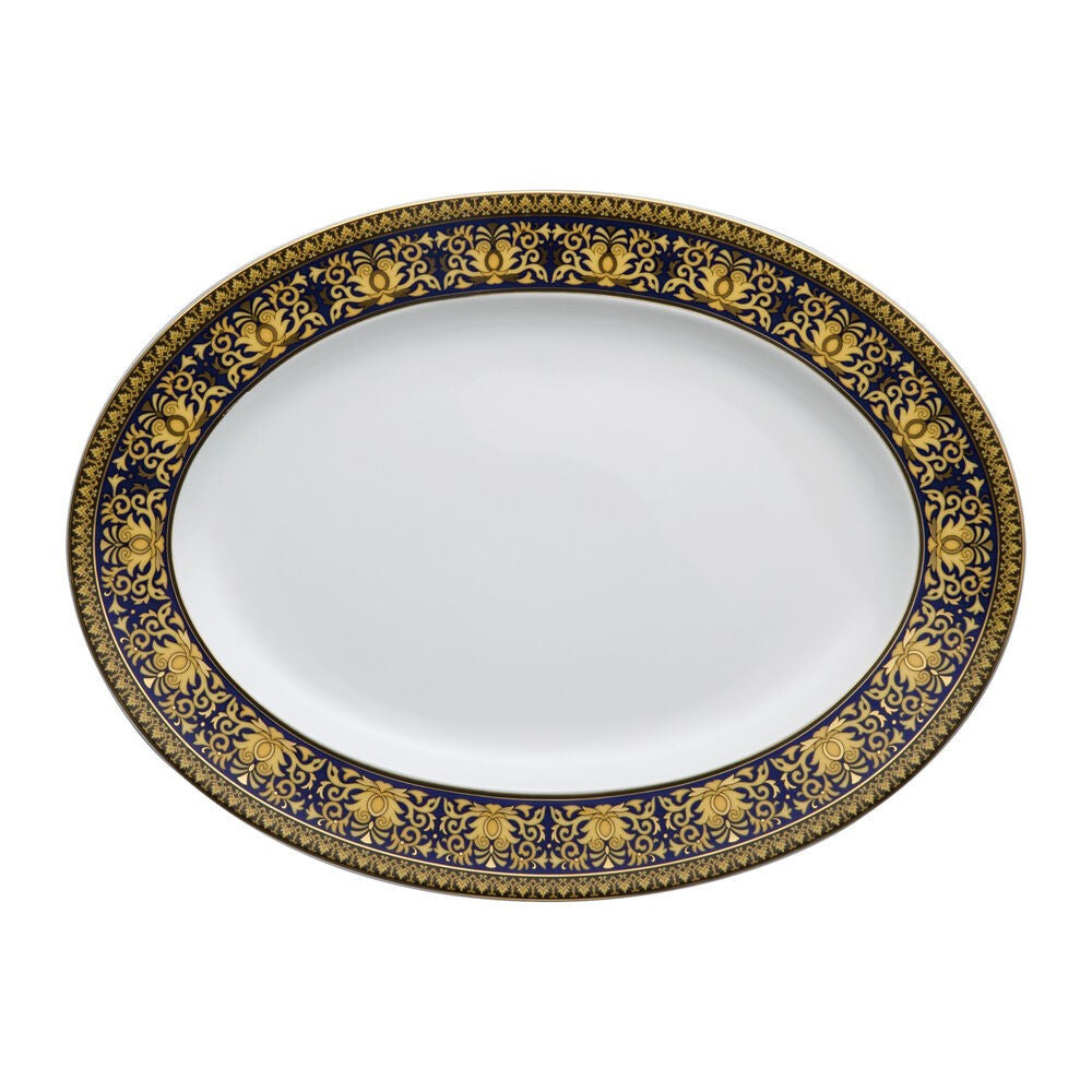 39.7 cm - Versace Medusa Piatto Portata Ovale In Porcellana