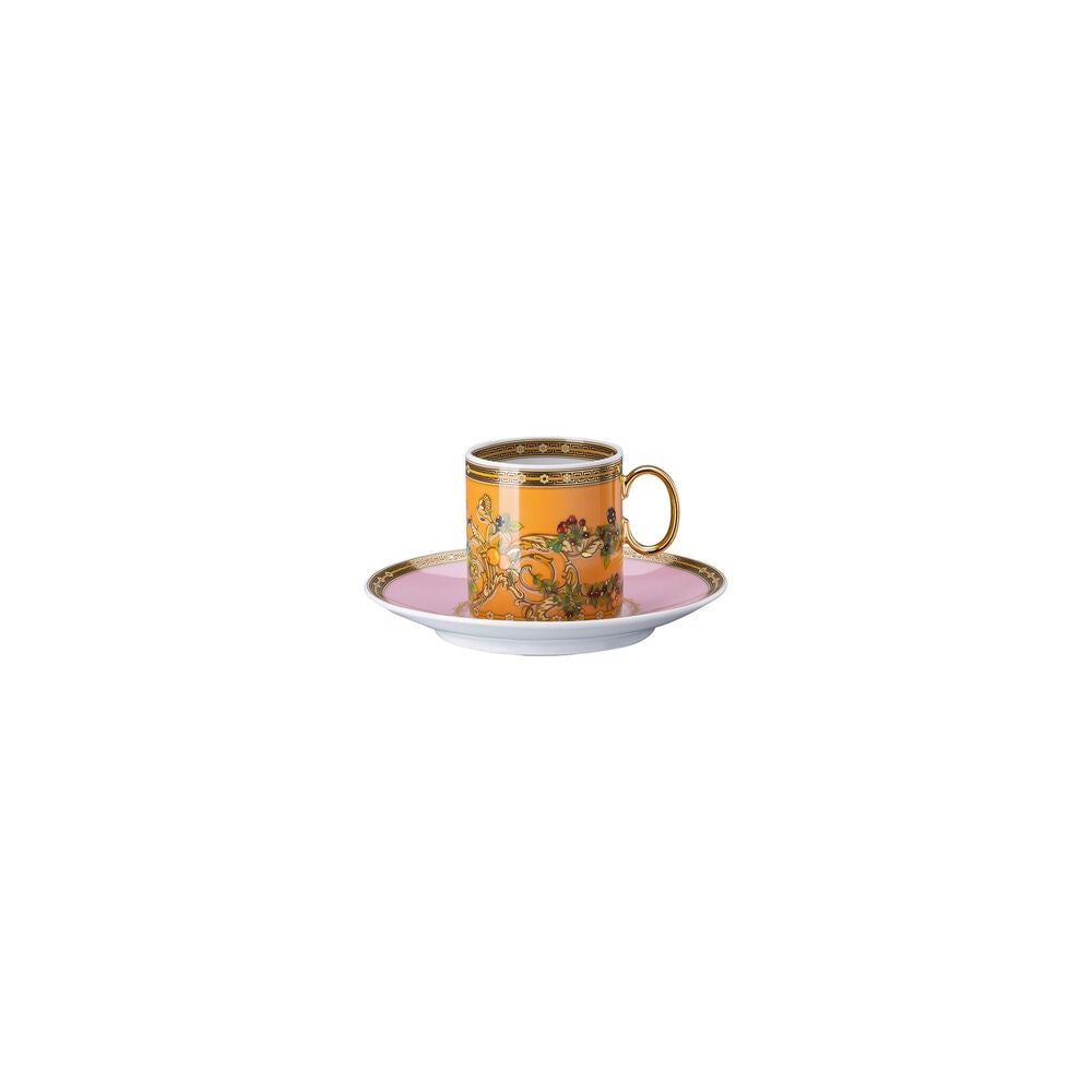 10 cl - Versace Le Jardin de Versace Tazzina Espresso con Piattino In Porcellana - Set 2 Pz
