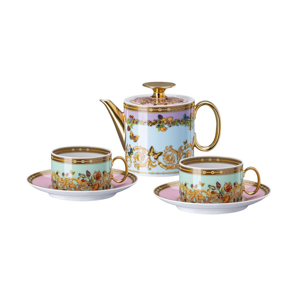 11.3 cm - Versace Le Jardin de Versace Set Tazza Tè e In Porcellana - Set 3 Pz