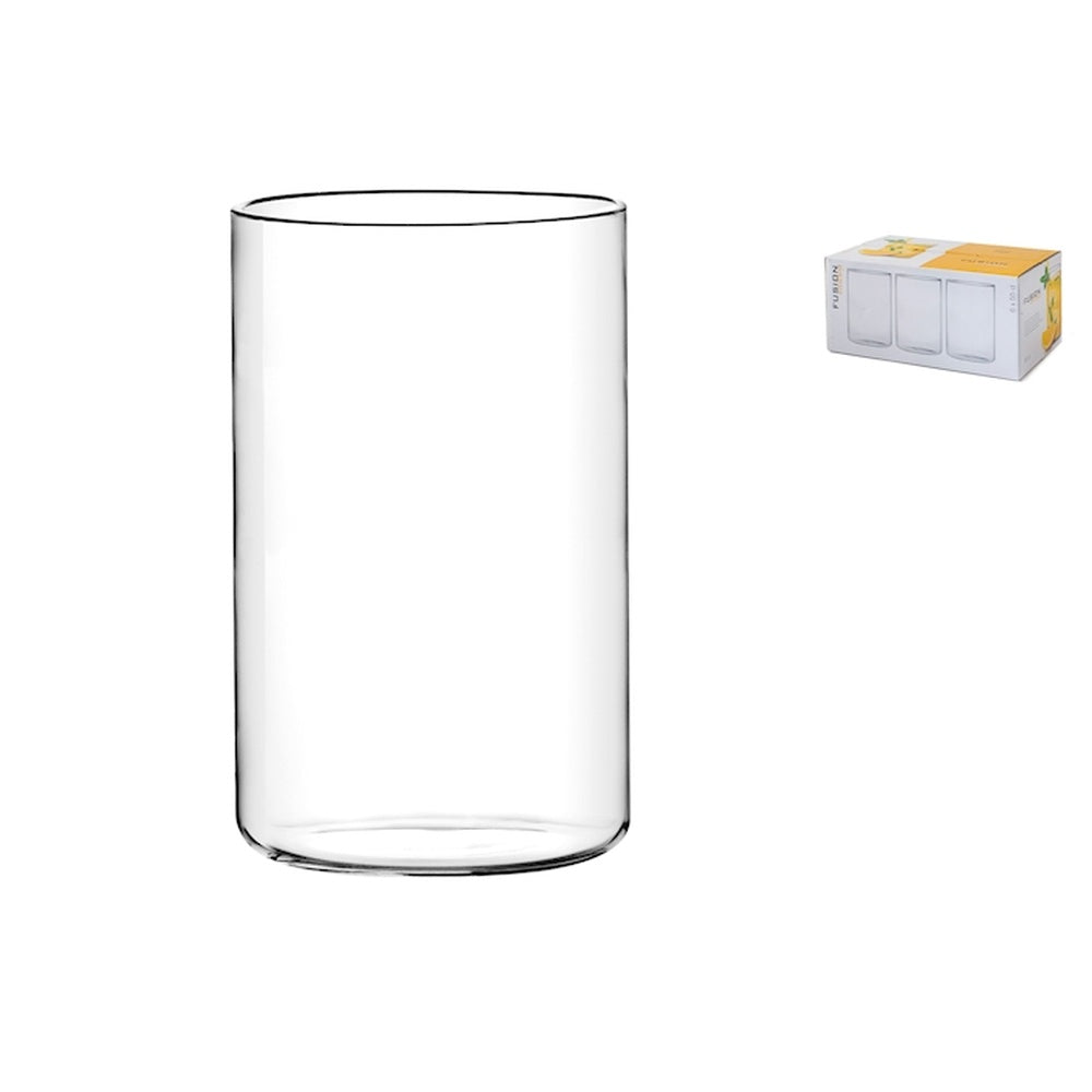 55 cl - H&H Fusion Vaso para bebidas de vidrio borosilicato - Set de 6 pz