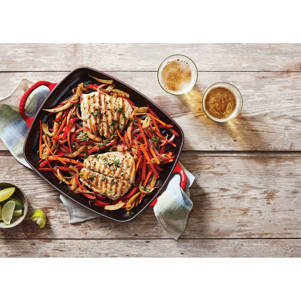 30x27 cm - Le Creuset Evolution Plancha grill rectangulaire profonde en fonte émaillée