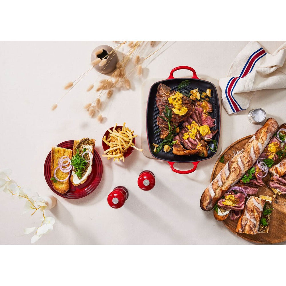 30x27 cm - Le Creuset Evolution Plancha grill rectangulaire profonde en fonte émaillée