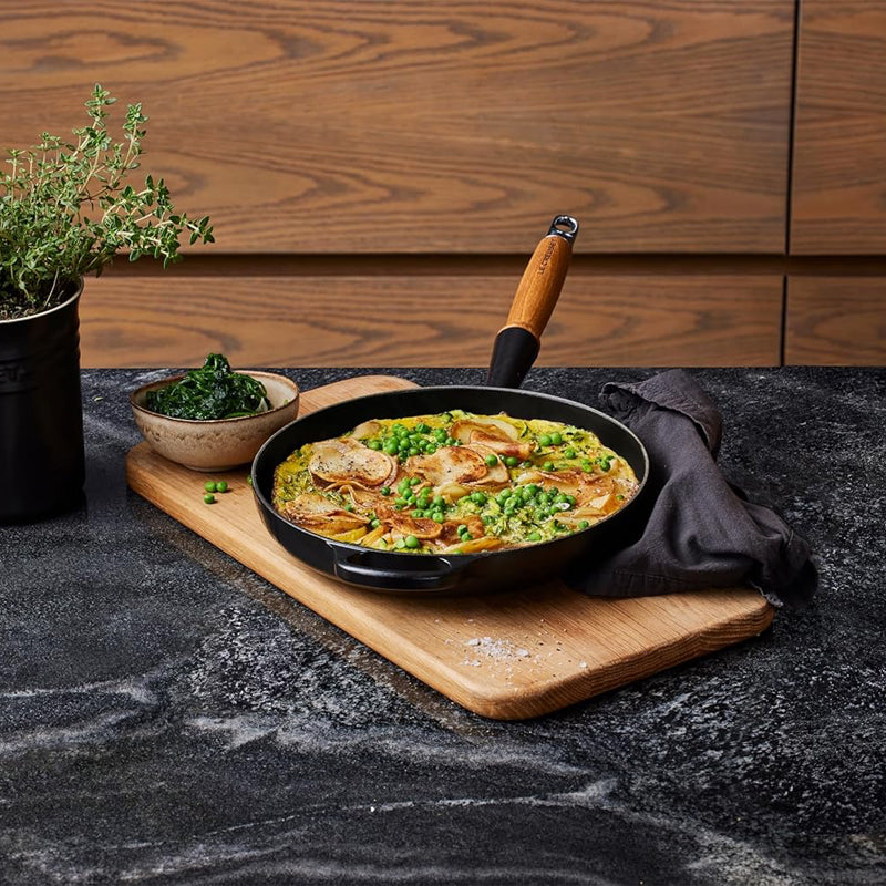 24 Cm Le Creuset Tradition Poêle En Fonte Émaillée Avec Manche En Bois