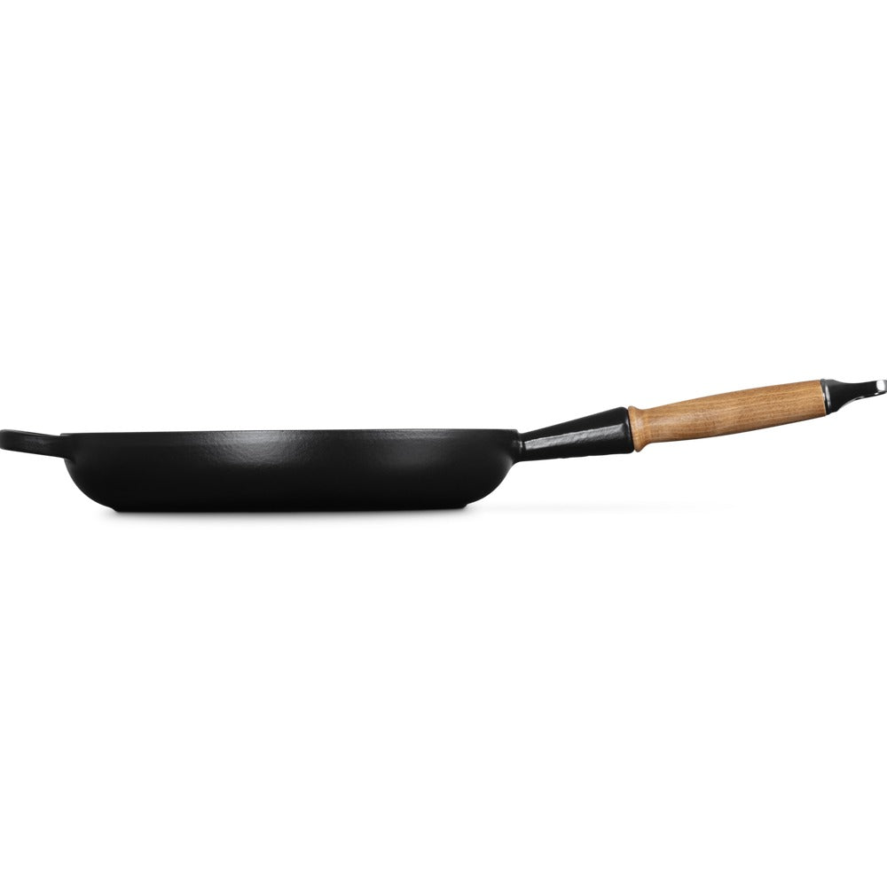 28 cm - Le Creuset Evolution poêle basse en fonte vitrifiée avec manche en bois