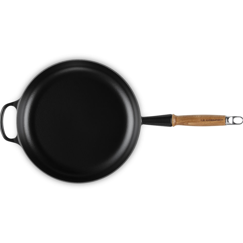 28 cm - Le Creuset Evolution poêle basse en fonte vitrifiée avec manche en bois