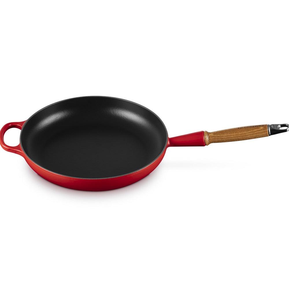 28 cm - Le Creuset Evolution poêle basse en fonte vitrifiée avec manche en bois