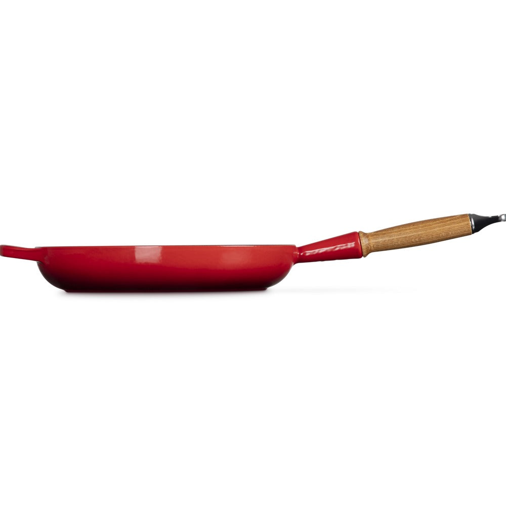 28 cm - Le Creuset Evolution poêle basse en fonte vitrifiée avec manche en bois