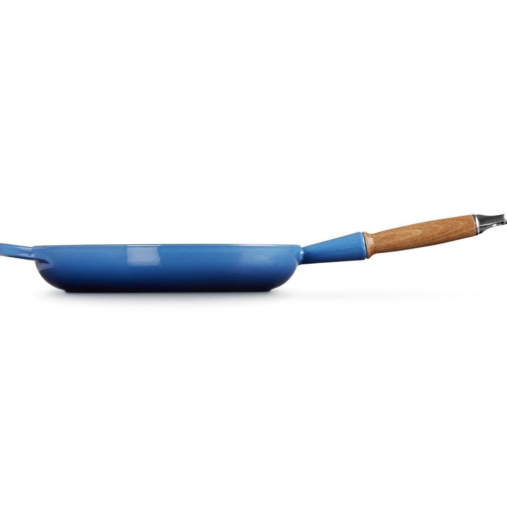 28 cm - Le Creuset Evolution poêle basse en fonte vitrifiée avec manche en bois
