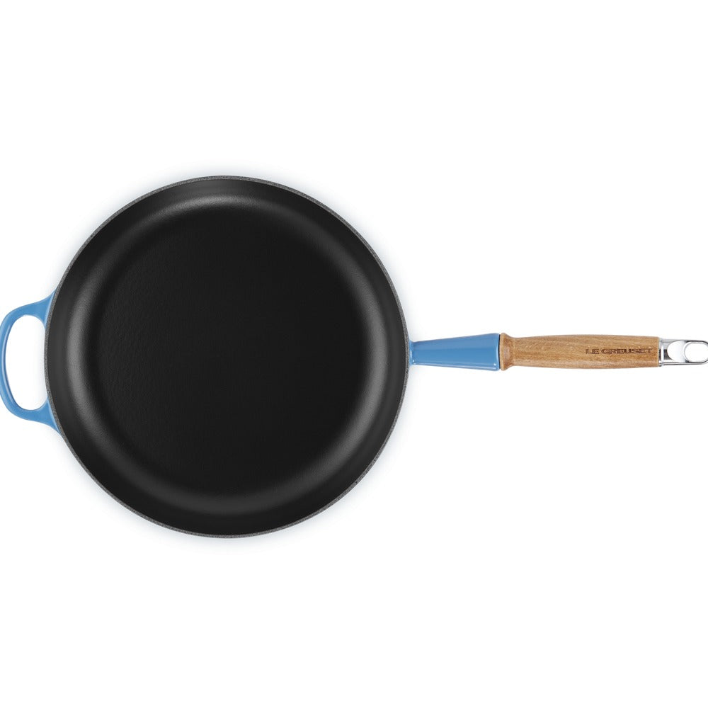 28 cm - Le Creuset Evolution poêle basse en fonte vitrifiée avec manche en bois