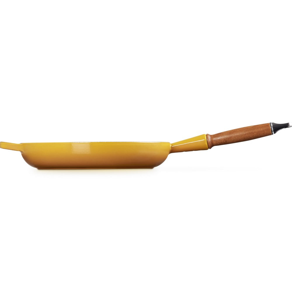 28 cm - Le Creuset Evolution poêle basse en fonte vitrifiée avec manche en bois