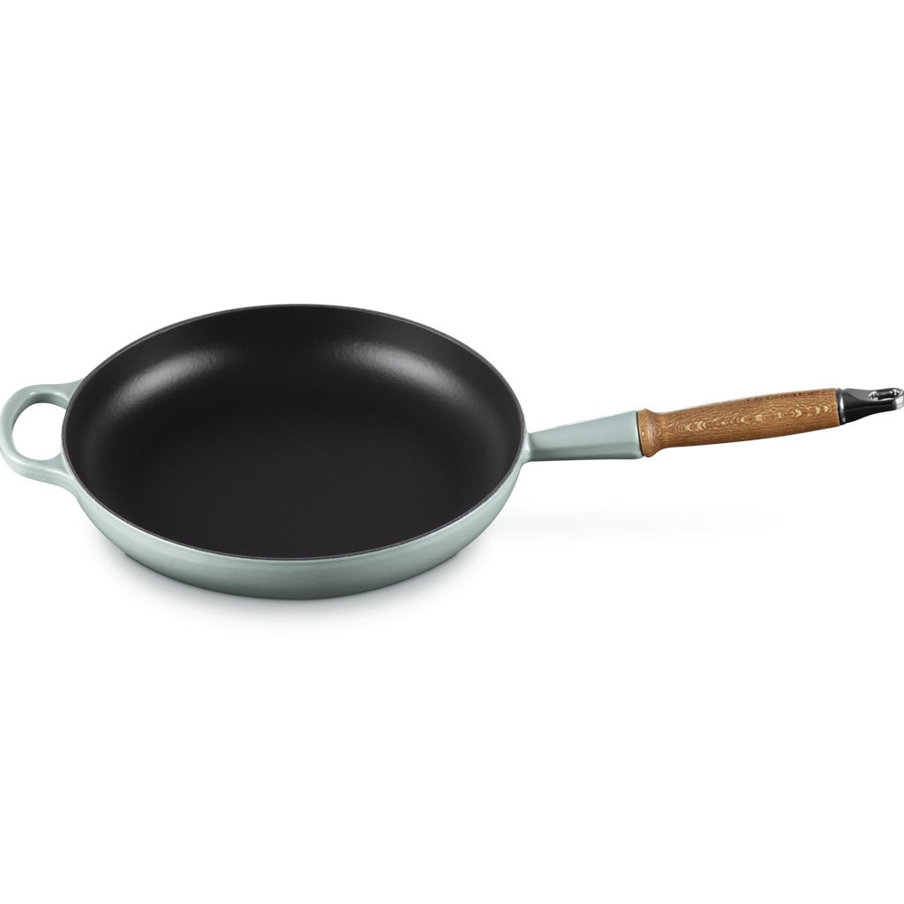 28 cm - Le Creuset Evolution poêle basse en fonte vitrifiée avec manche en bois
