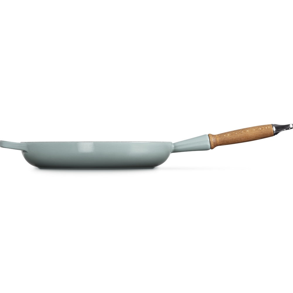 28 cm - Le Creuset Evolution poêle basse en fonte vitrifiée avec manche en bois