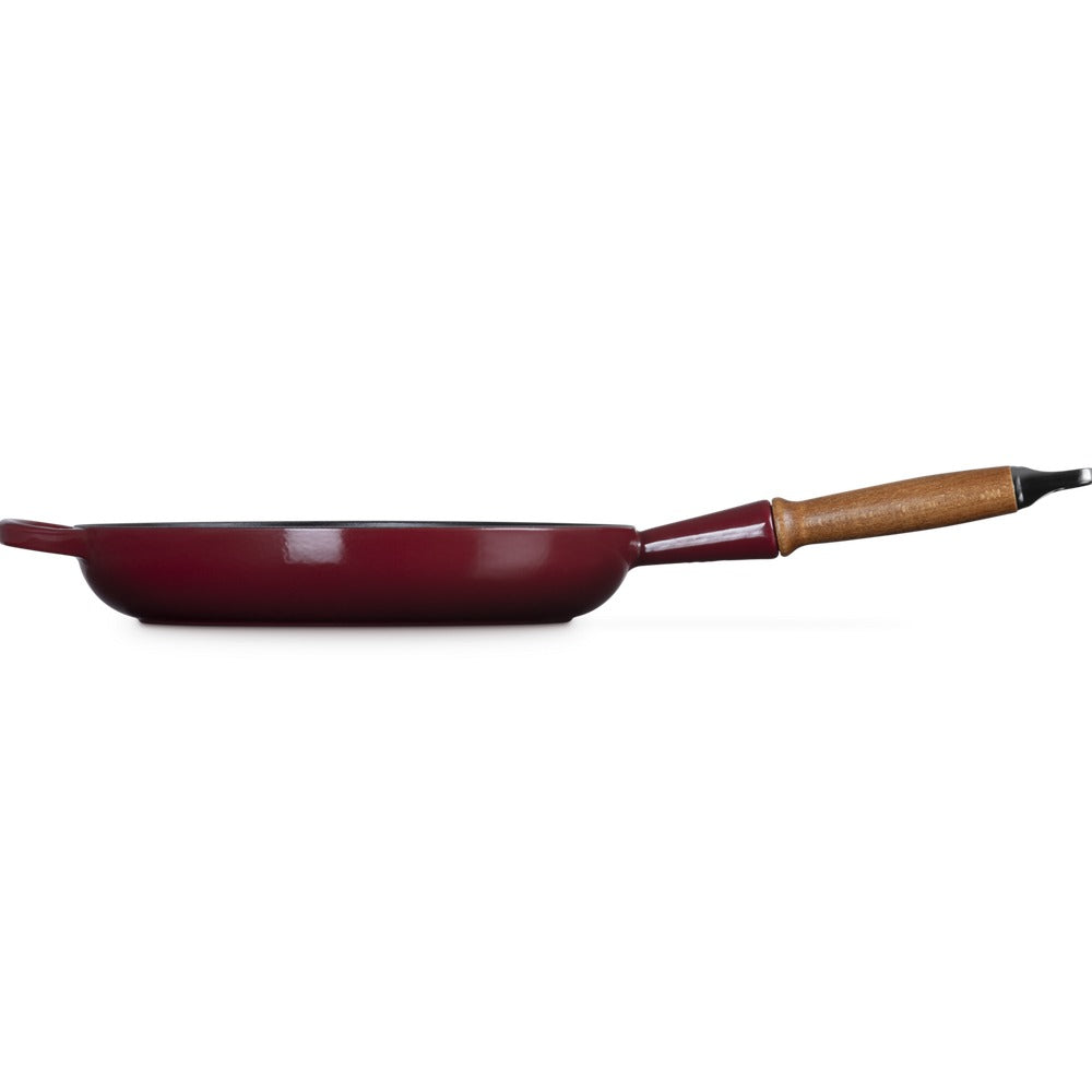 28 cm - Le Creuset Evolution poêle basse en fonte vitrifiée avec manche en bois