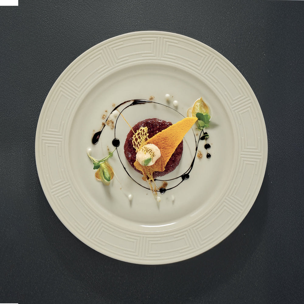 26.4 cm - Essentia Labyrinth Plat bord van porselein Set van 4 st