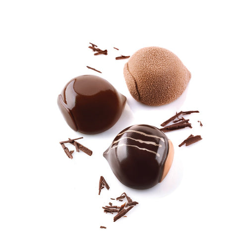 6 Mulden - Silikomart Marron Glacè 110 Realistische Fruchtgebäckform aus Silikon Cutter inklusive