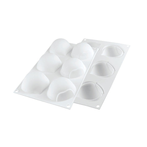 6 Mulden - Silikomart Marron Glacè 110 Realistische Fruchtgebäckform aus Silikon Cutter inklusive