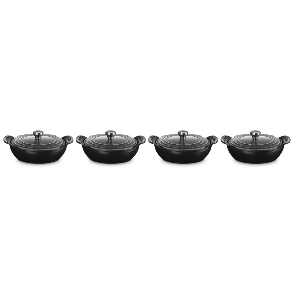 13 cm - Le Creuset Gourmand Mini Pan Met Deksel Set van 4 Stuks