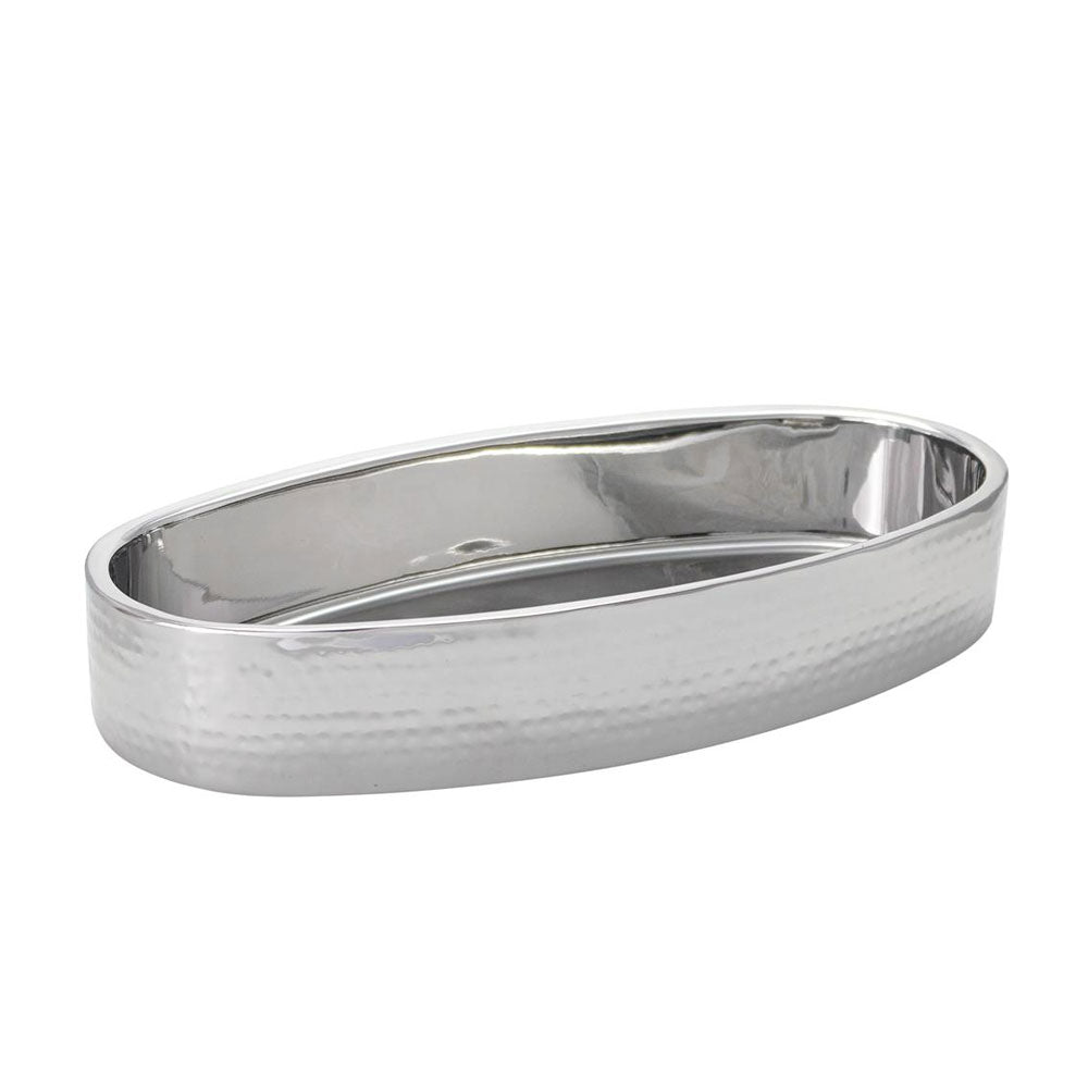 40.5 x 20 cm - Portofino Double Wall Coupe Ovale en Acier Satiné
