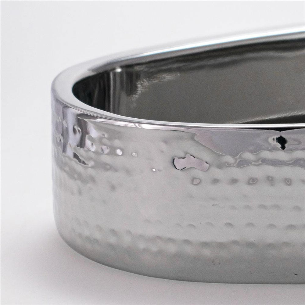 40.5 x 20 cm - Portofino Double Wall Coupe Ovale en Acier Satiné