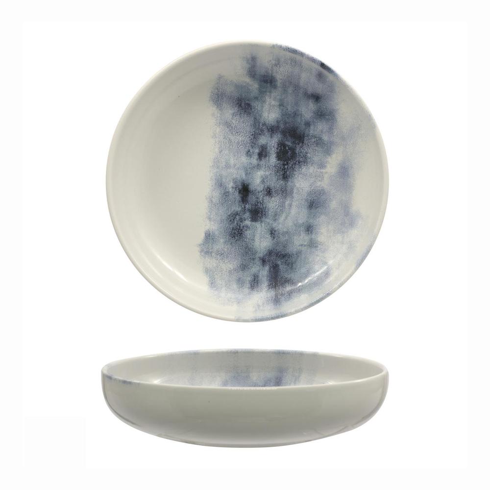 22 cm - Mesa Ceramics Estoril Decorated Deep Coupe Plate In Porcelain Stoneware Set 6 Pcs
