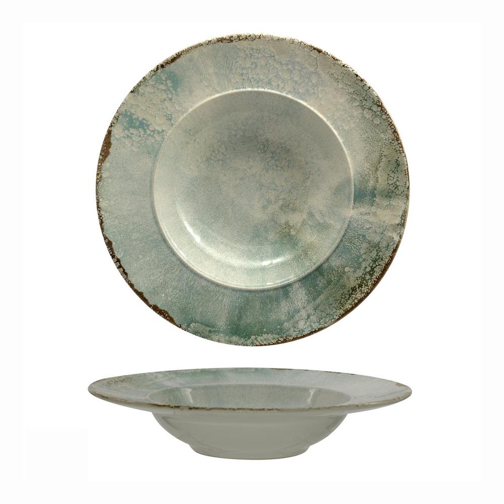 17 cm - Mesa Ceramics Matcha Decorated Deep Pasta Bowl In Porcelain Stoneware Set 4 Pcs