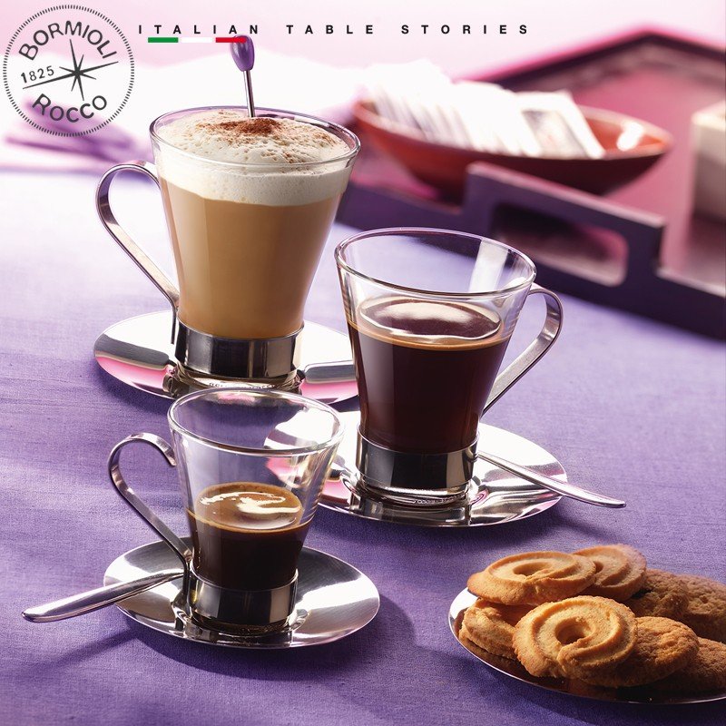 22 Cl Bormioli Rocco Ypsilon Tasse à cappuccino en verre Set de 6 pz