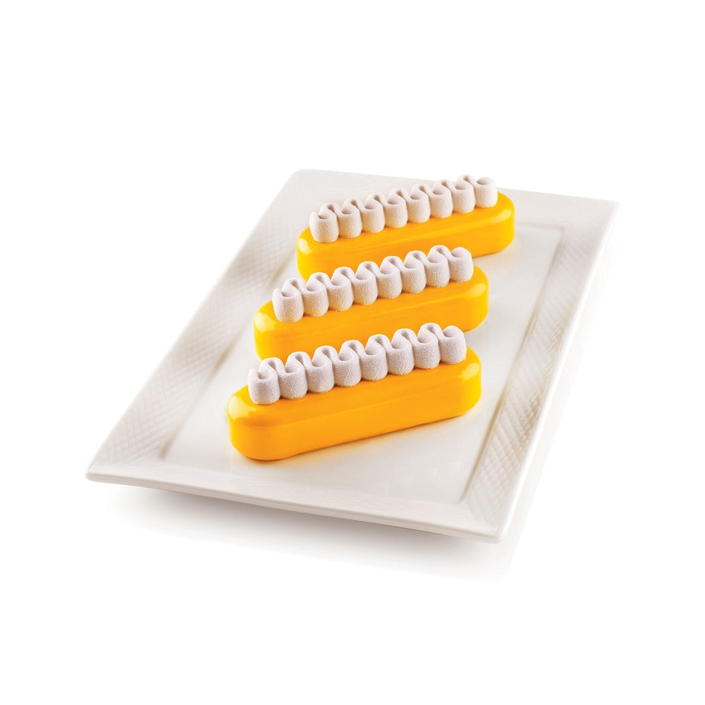 6 Formas - Silikomart Kit Pop Eclaire Molde Postres Doble En Silicona