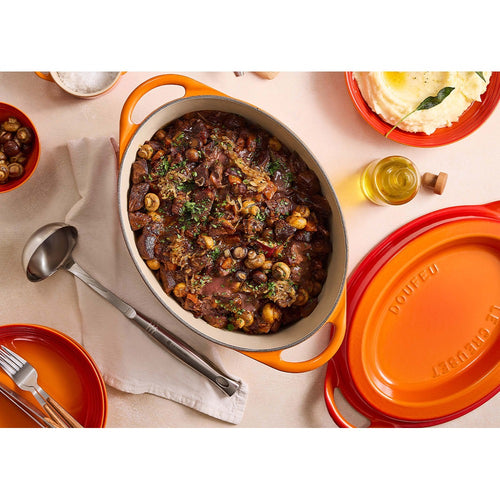 32 cm - Le Creuset Doufeu ovaler Schmortopf aus glasiertem Gusseisen