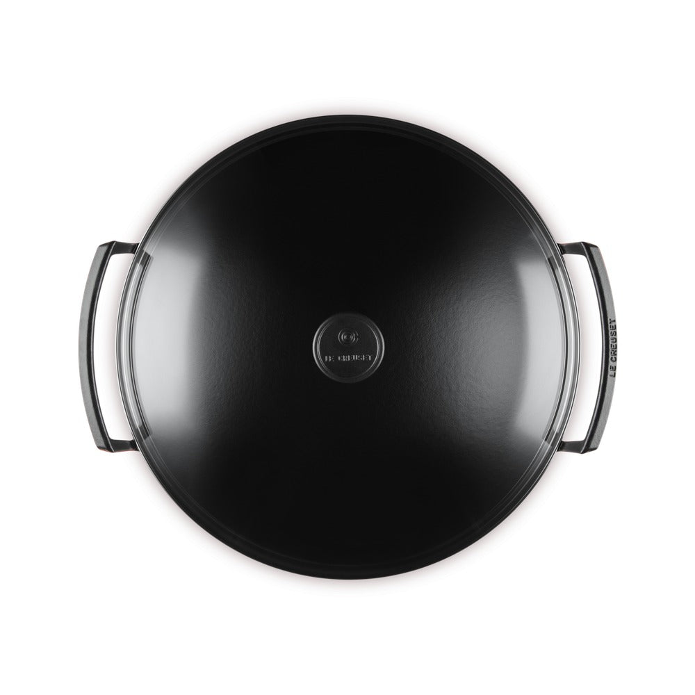 36 cm - Le Creuset Forme Speciali Wok In Ghisa Vetrificata Con Coperchio In Vetro