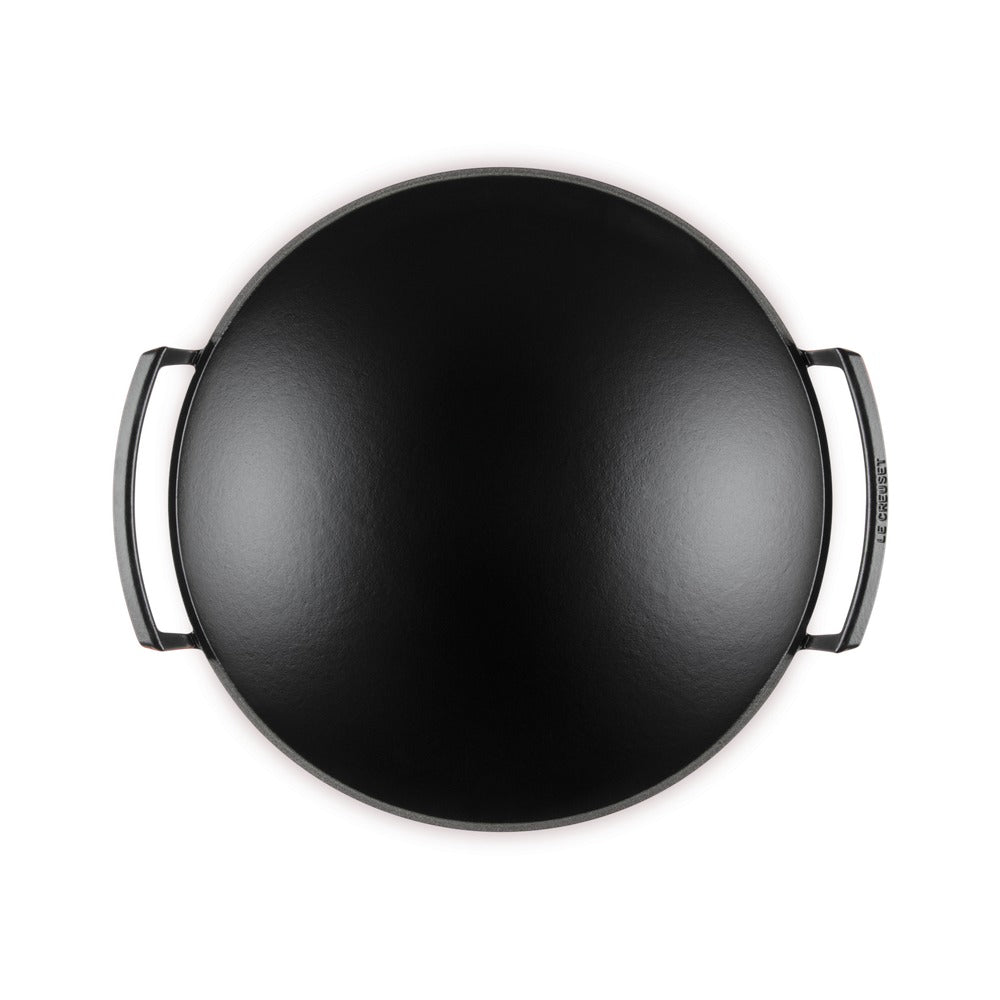 36 cm - Le Creuset Forme Speciali Wok In Ghisa Vetrificata Con Coperchio In Vetro
